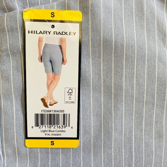 Hilary Radley Ladies' Bermuda Shorts, Light Blue with White Stripes, SmaLL, NWT - Picture 5 of 13